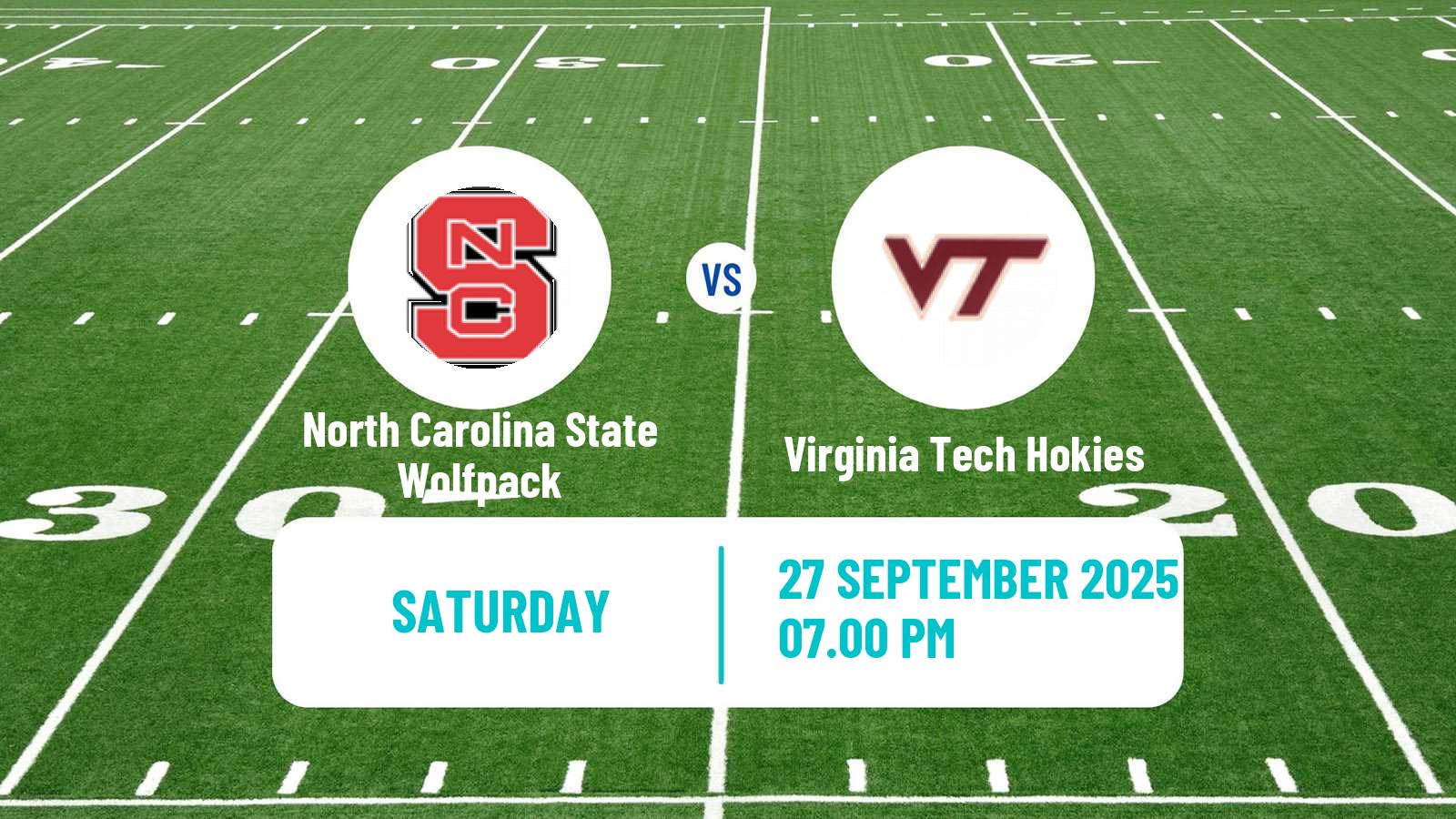 American football NCAA College Football North Carolina State Wolfpack - Virginia Tech Hokies