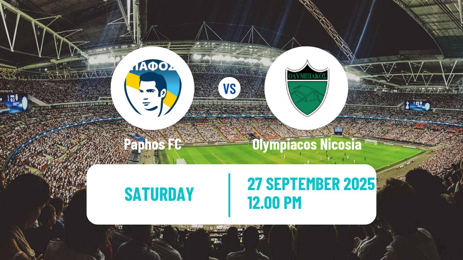Soccer Cypriot First Division Paphos - Olympiacos Nicosia