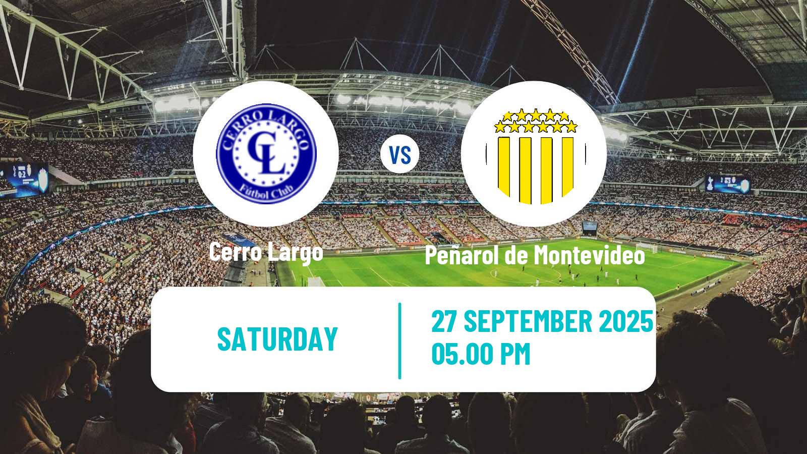 Soccer Uruguayan Primera Division Cerro Largo - Peñarol de Montevideo