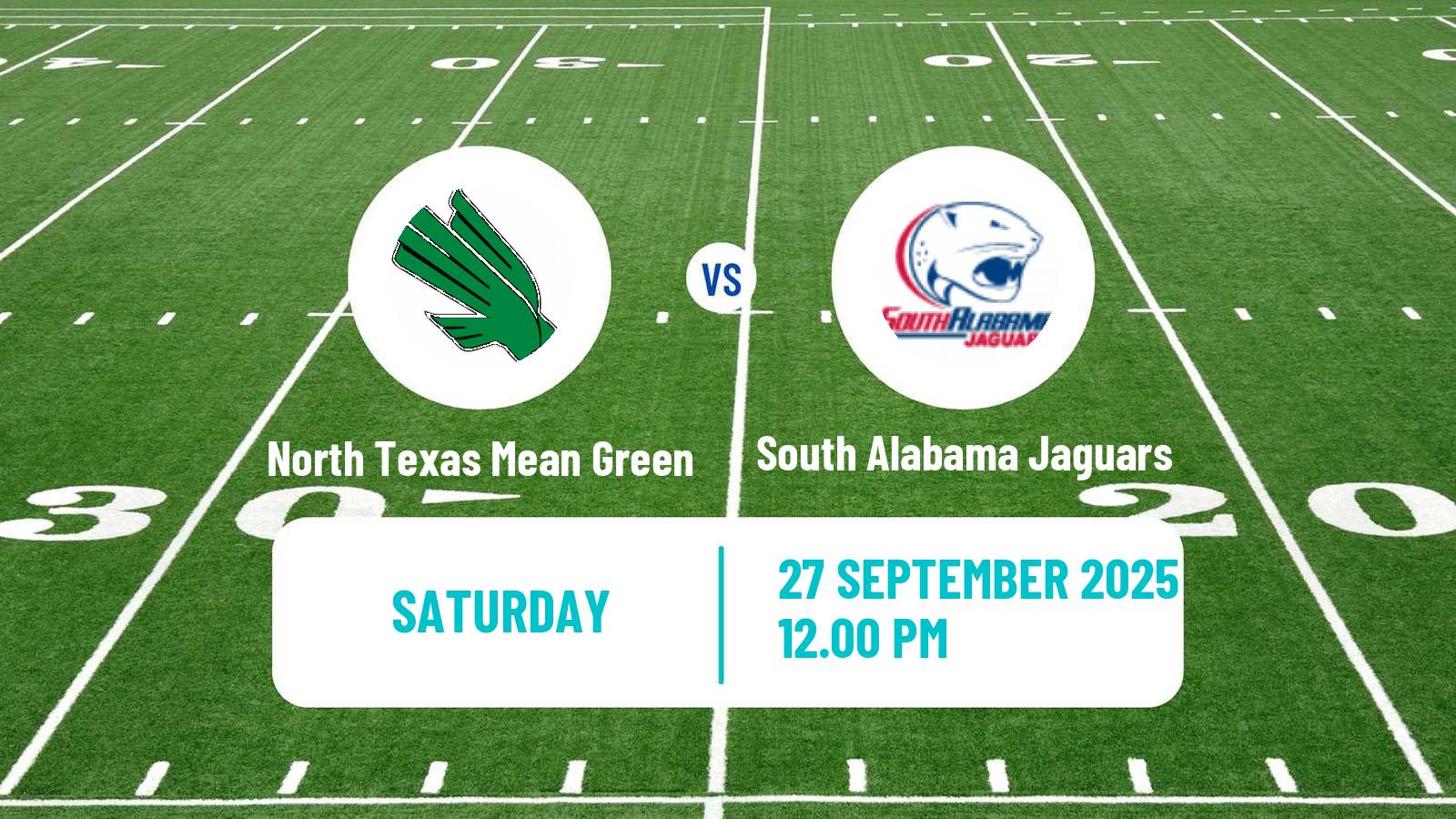 American football NCAA College Football North Texas Mean Green - South Alabama Jaguars