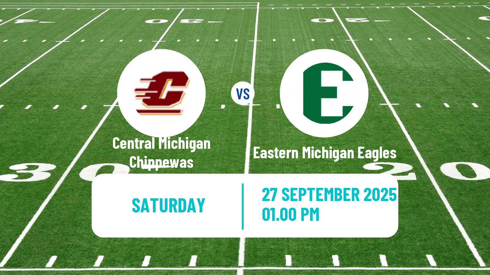American football NCAA College Football Central Michigan Chippewas - Eastern Michigan Eagles