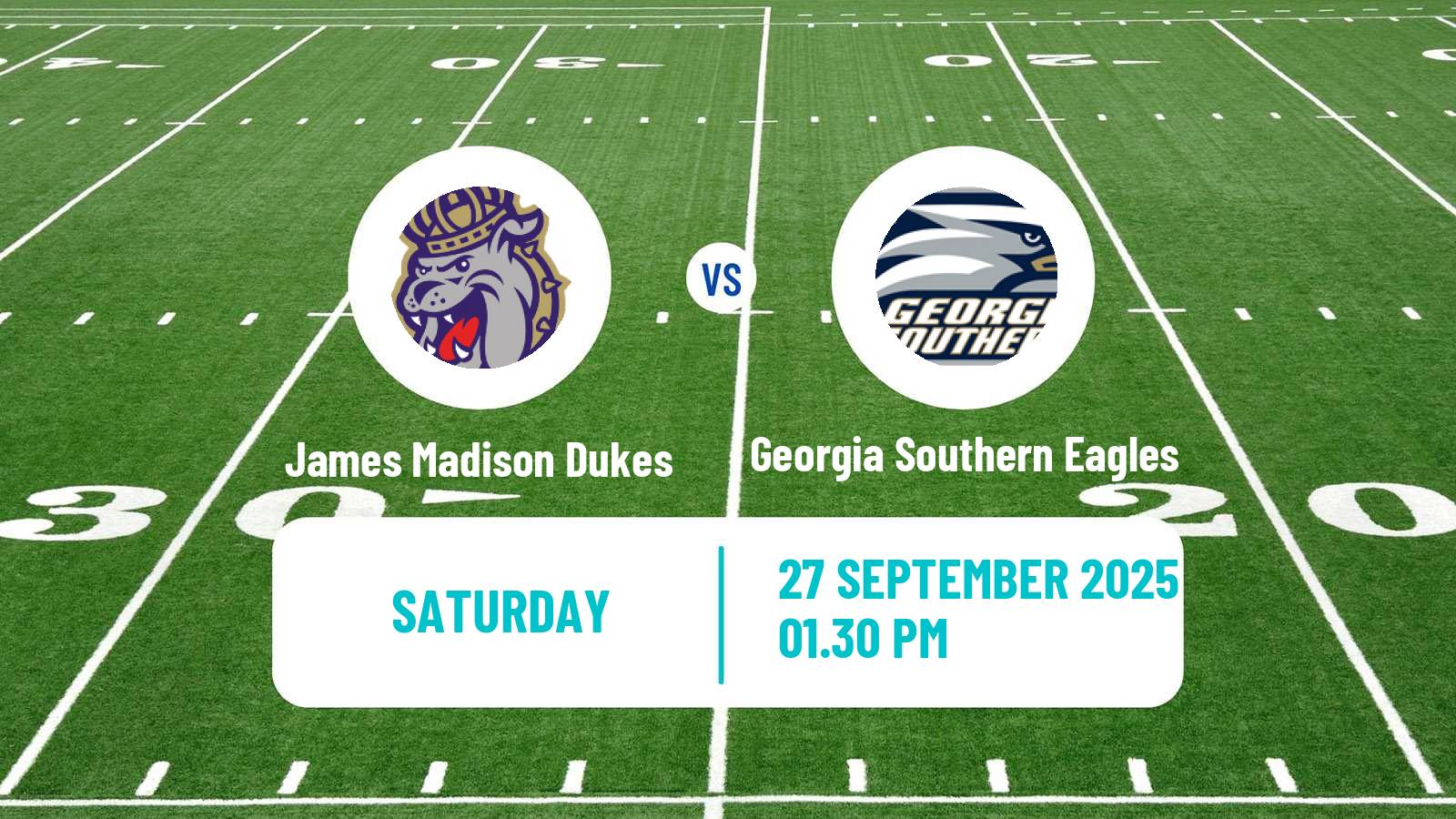 American football NCAA College Football James Madison Dukes - Georgia Southern Eagles