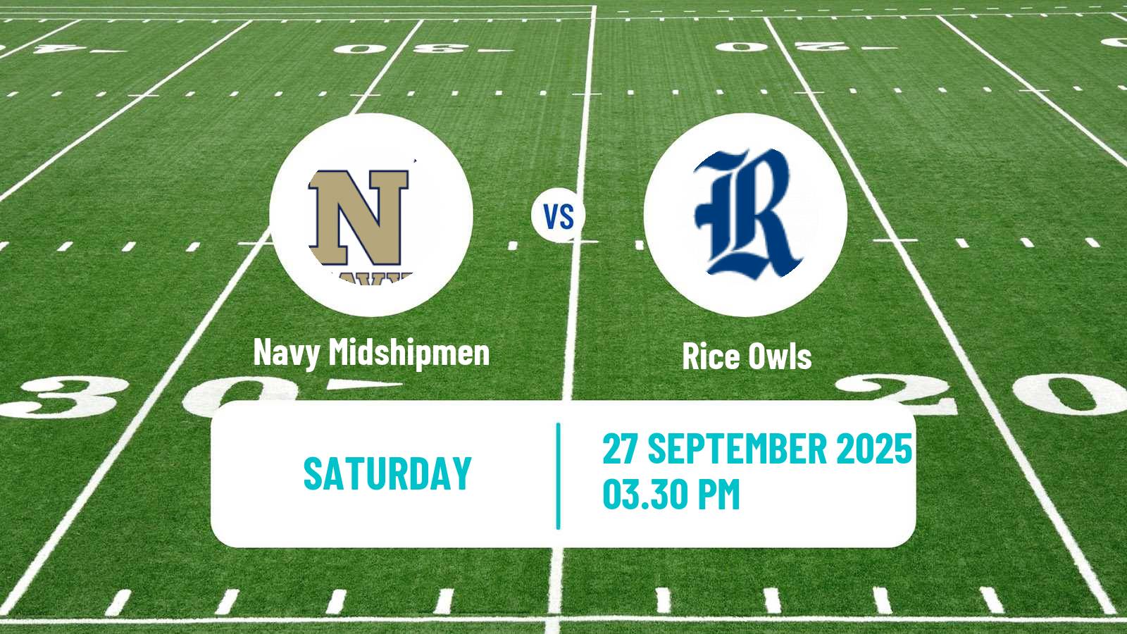 American football NCAA College Football Navy Midshipmen - Rice Owls