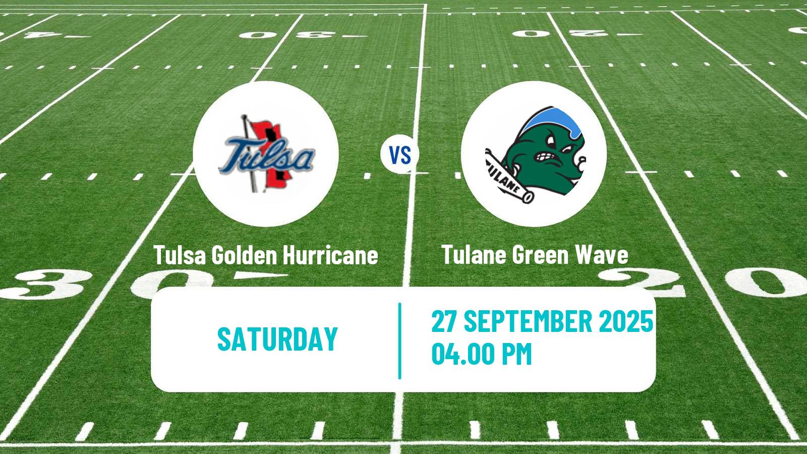 American football NCAA College Football Tulsa Golden Hurricane - Tulane Green Wave