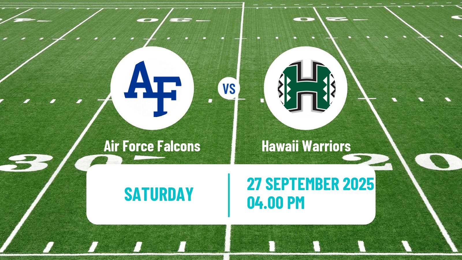 American football NCAA College Football Air Force Falcons - Hawaii Warriors