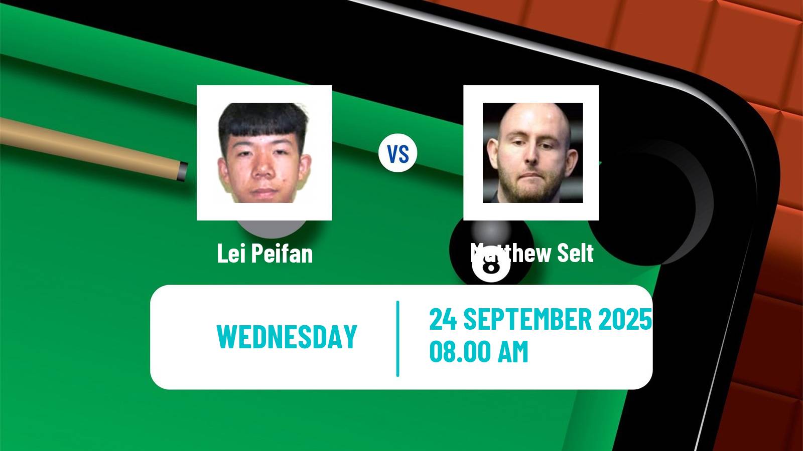 Snooker British Open Lei Peifan - Matthew Selt