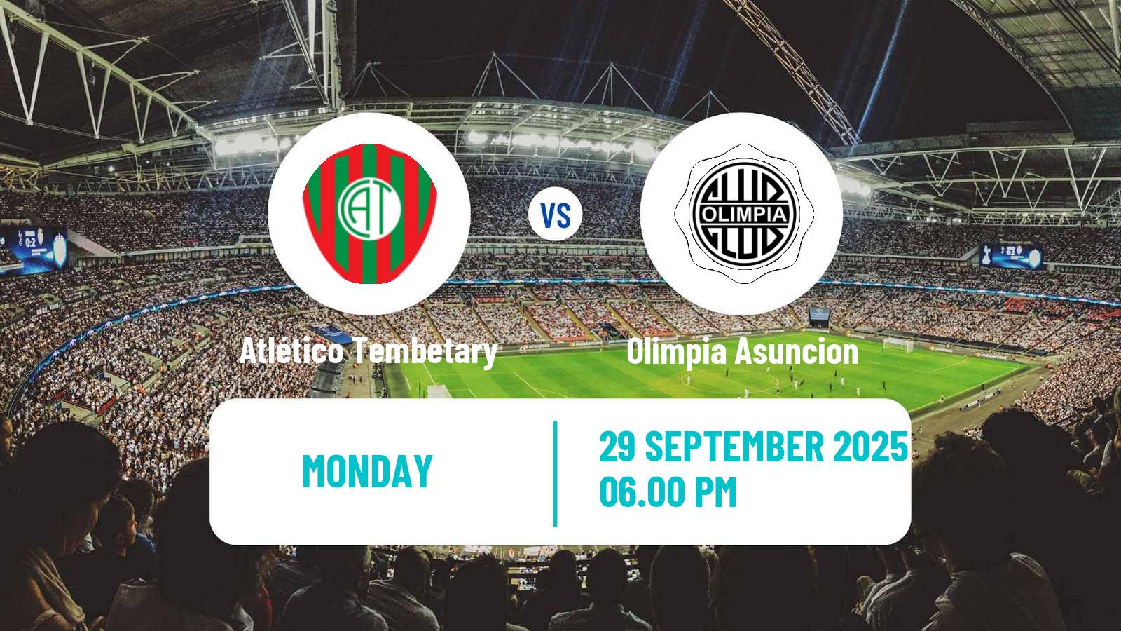 Soccer Paraguayan Primera Division Atlético Tembetary - Olimpia Asuncion