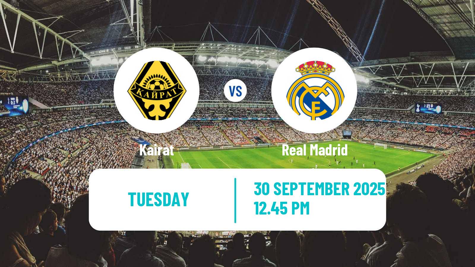 Soccer UEFA Champions League Kairat - Real Madrid