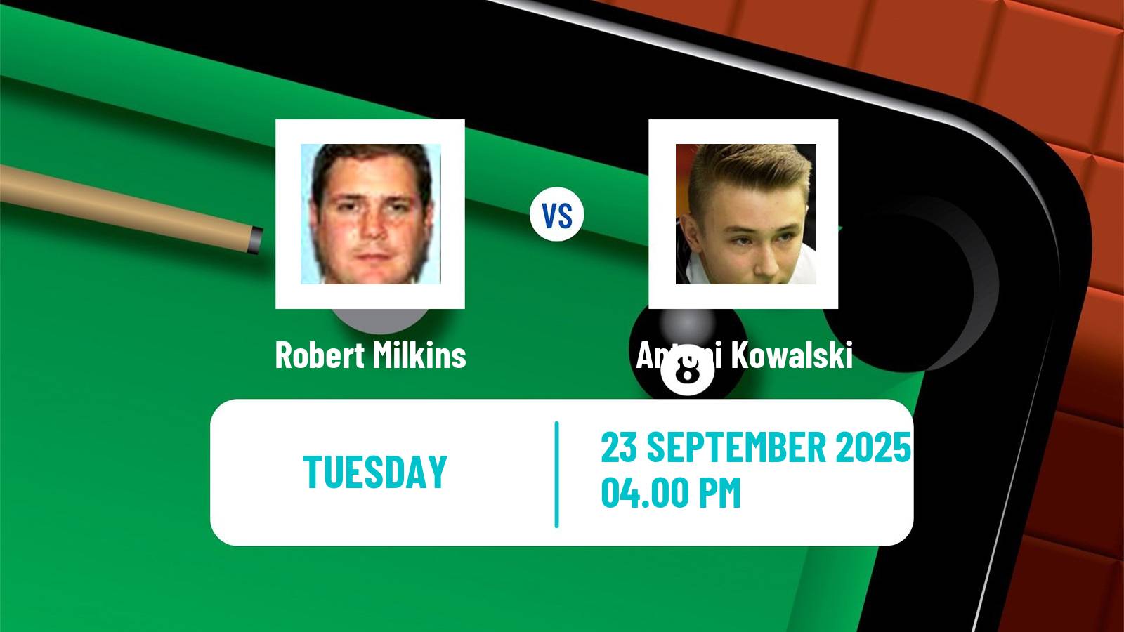 Snooker British Open Robert Milkins - Antoni Kowalski