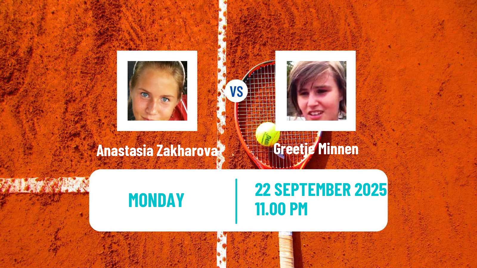 Tennis WTA Beijing Anastasia Zakharova - Greetje Minnen