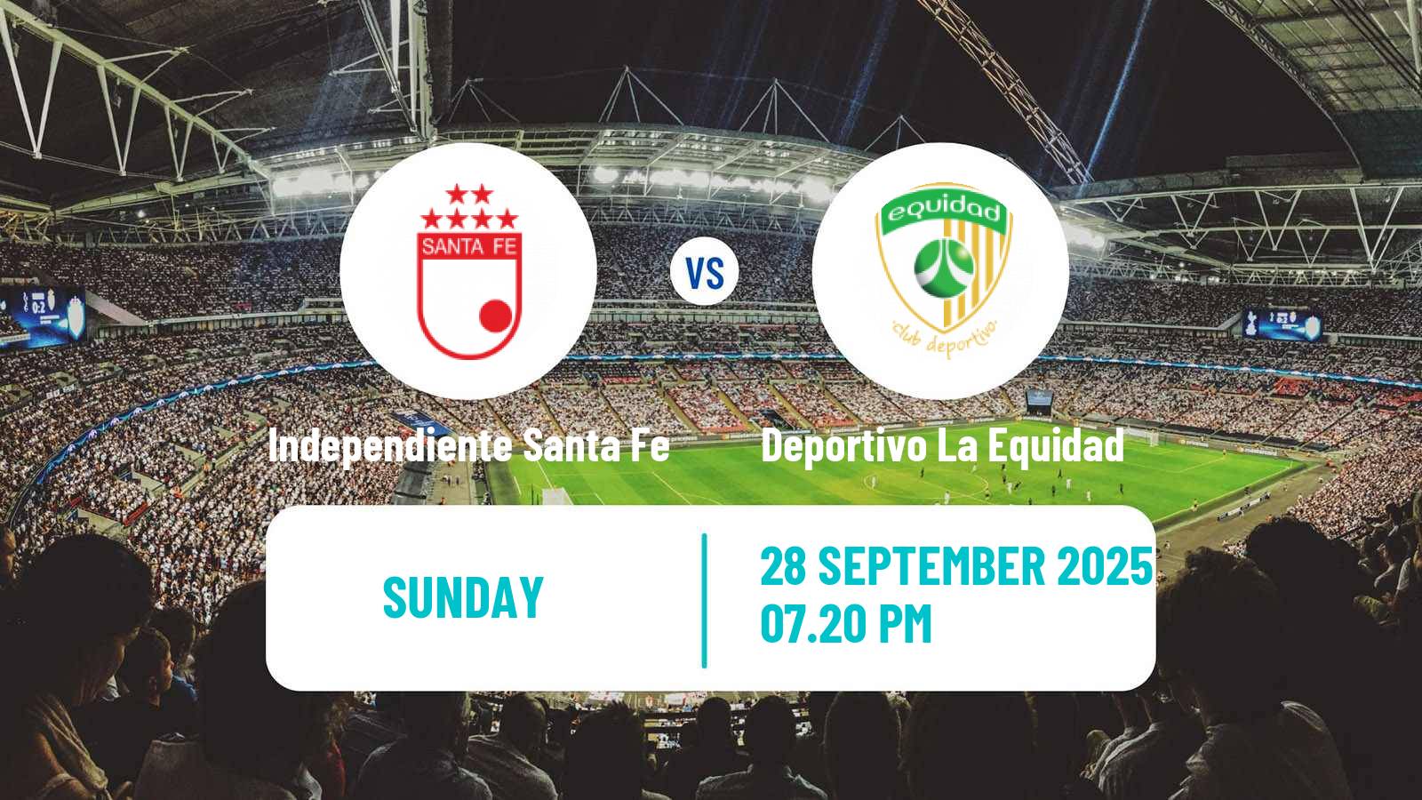 Soccer Colombian Primera A Independiente Santa Fe - Deportivo La Equidad
