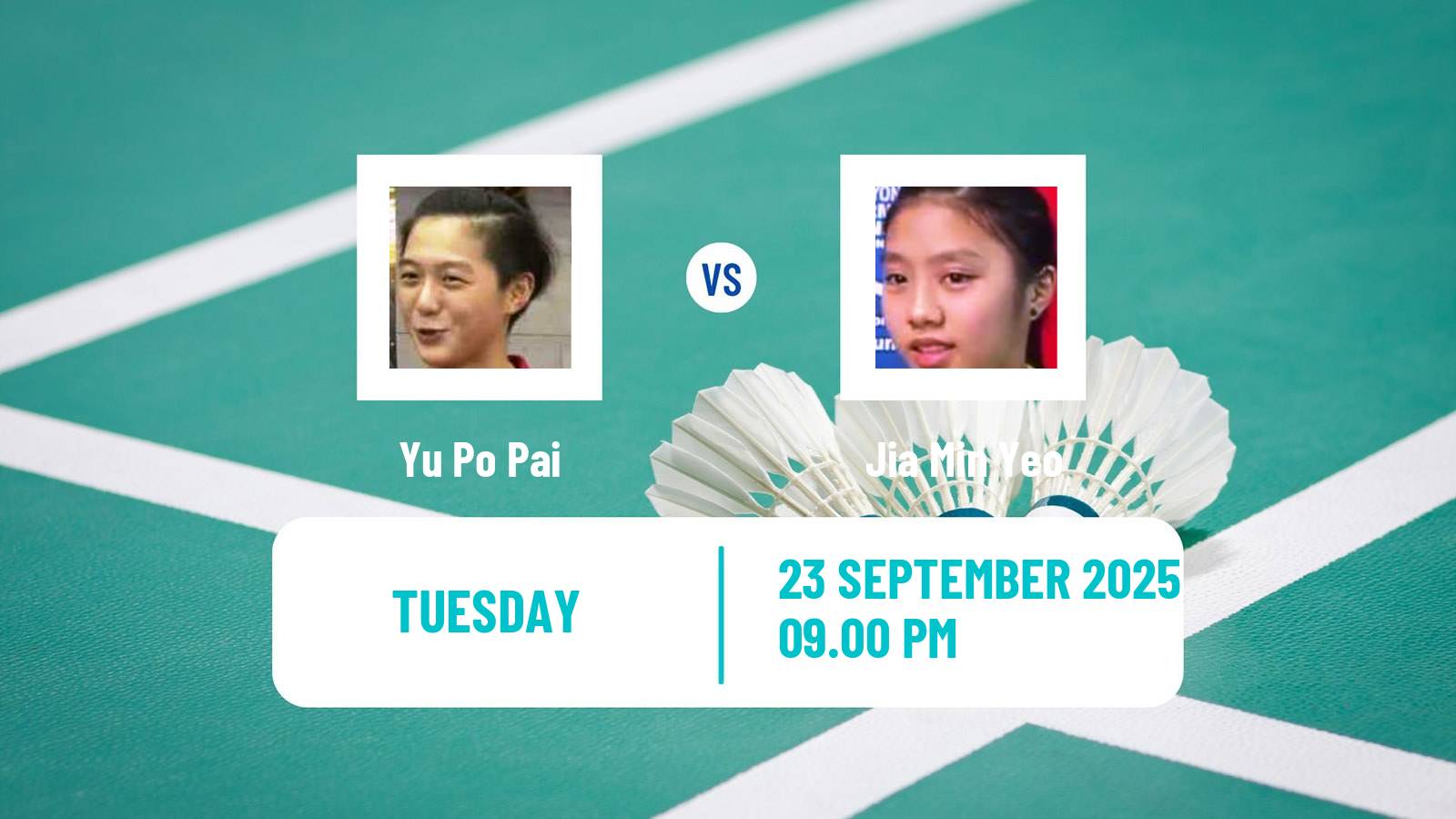 Badminton BWF World Tour Korea Open Women Yu Po Pai - Jia Min Yeo