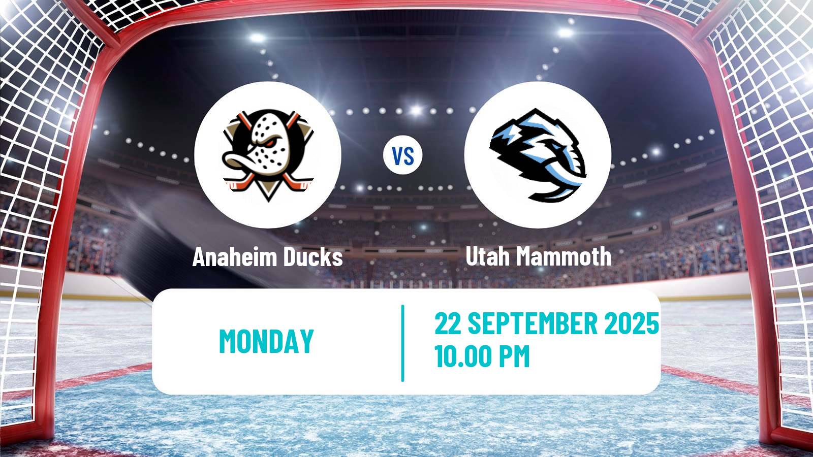 Hockey NHL Anaheim Ducks - Utah Mammoth