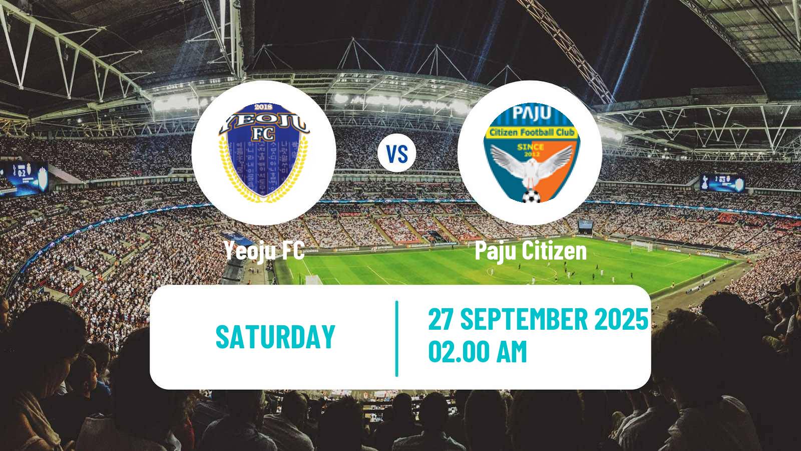 Soccer South Korean K3 League Yeoju - Paju Citizen