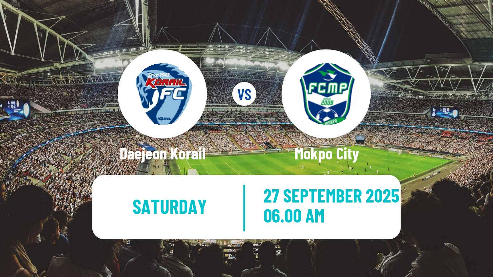 Soccer South Korean K3 League Daejeon Korail - Mokpo City