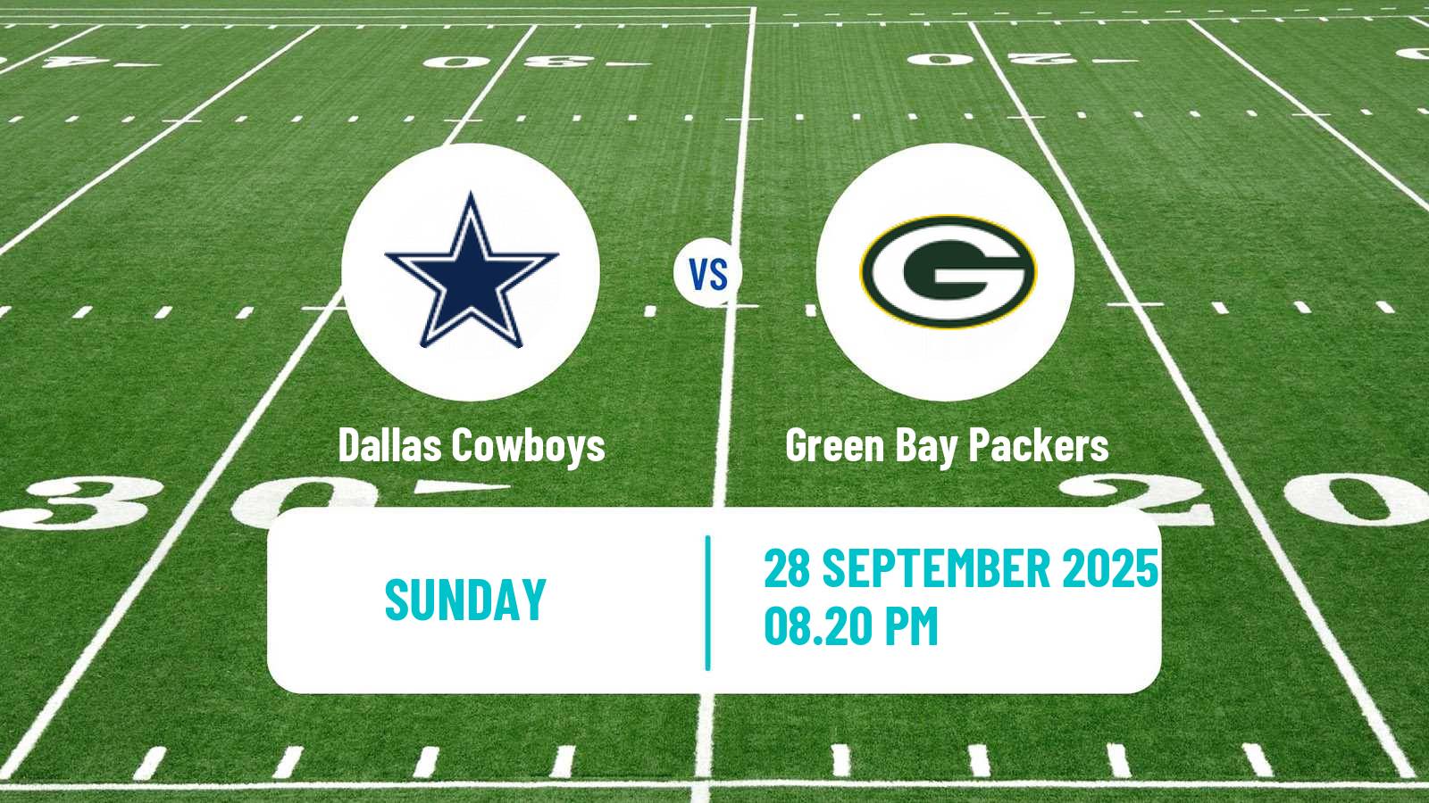 American football NFL Dallas Cowboys - Green Bay Packers