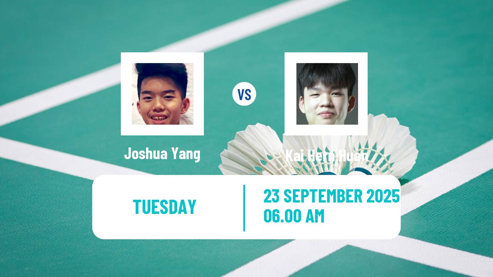 Badminton BWF World Tour Kaohsiung Masters Men Joshua Yang - Kai Hern Huan
