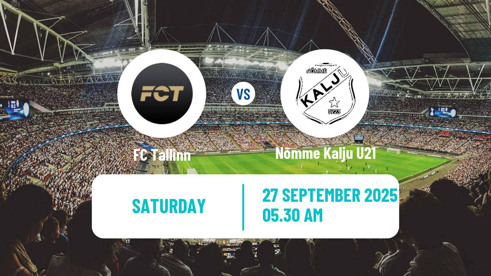 Soccer Estonian Esiliiga FC Tallinn - Nõmme Kalju U21