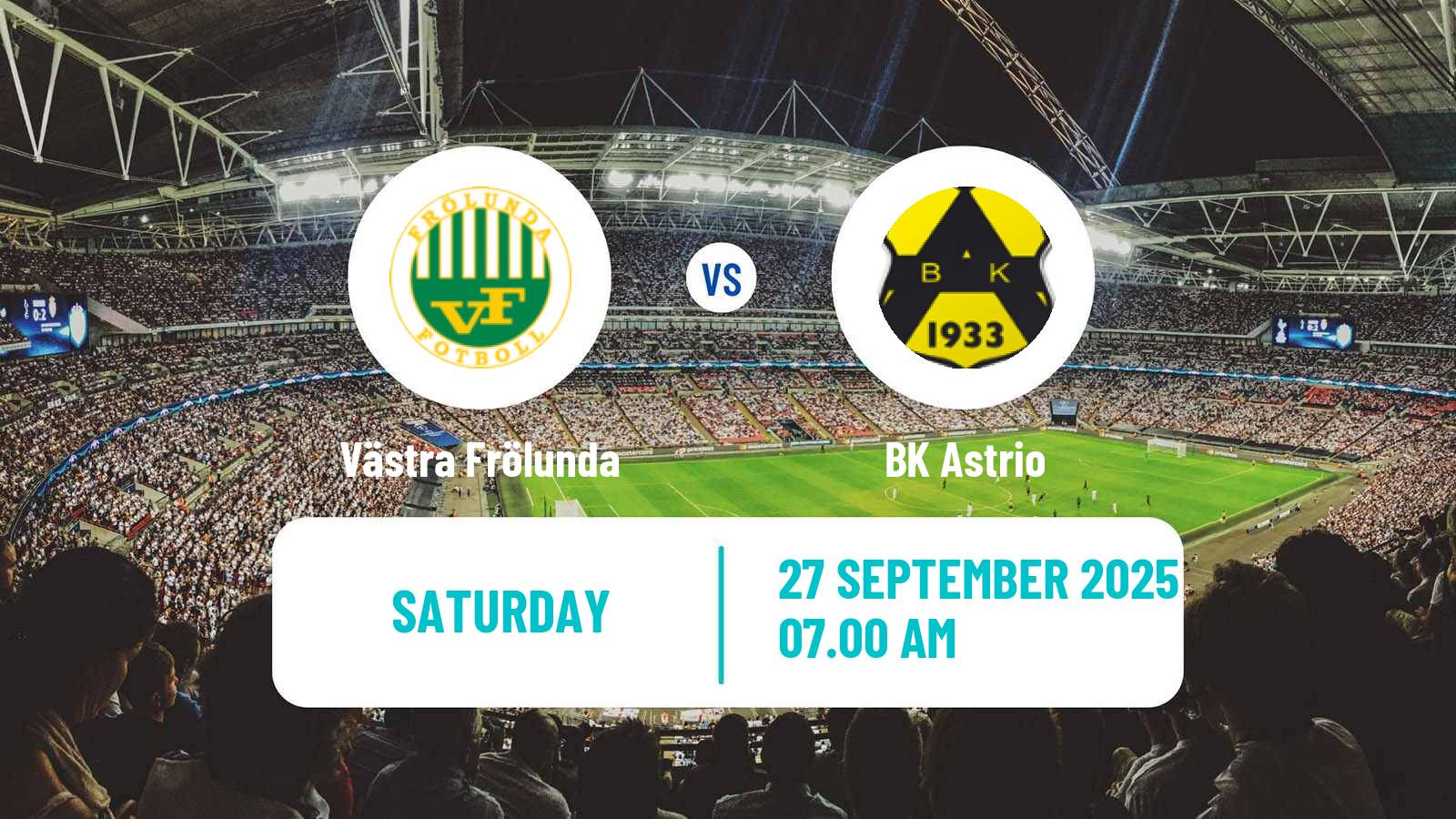 Soccer Swedish Division 2 - Västra Götaland Västra Frölunda - Astrio