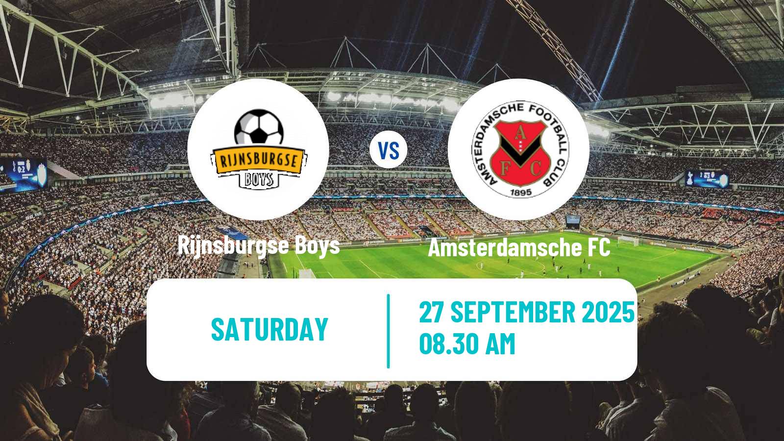 Soccer Dutch Tweede Divisie Rijnsburgse Boys - Amsterdamsche FC
