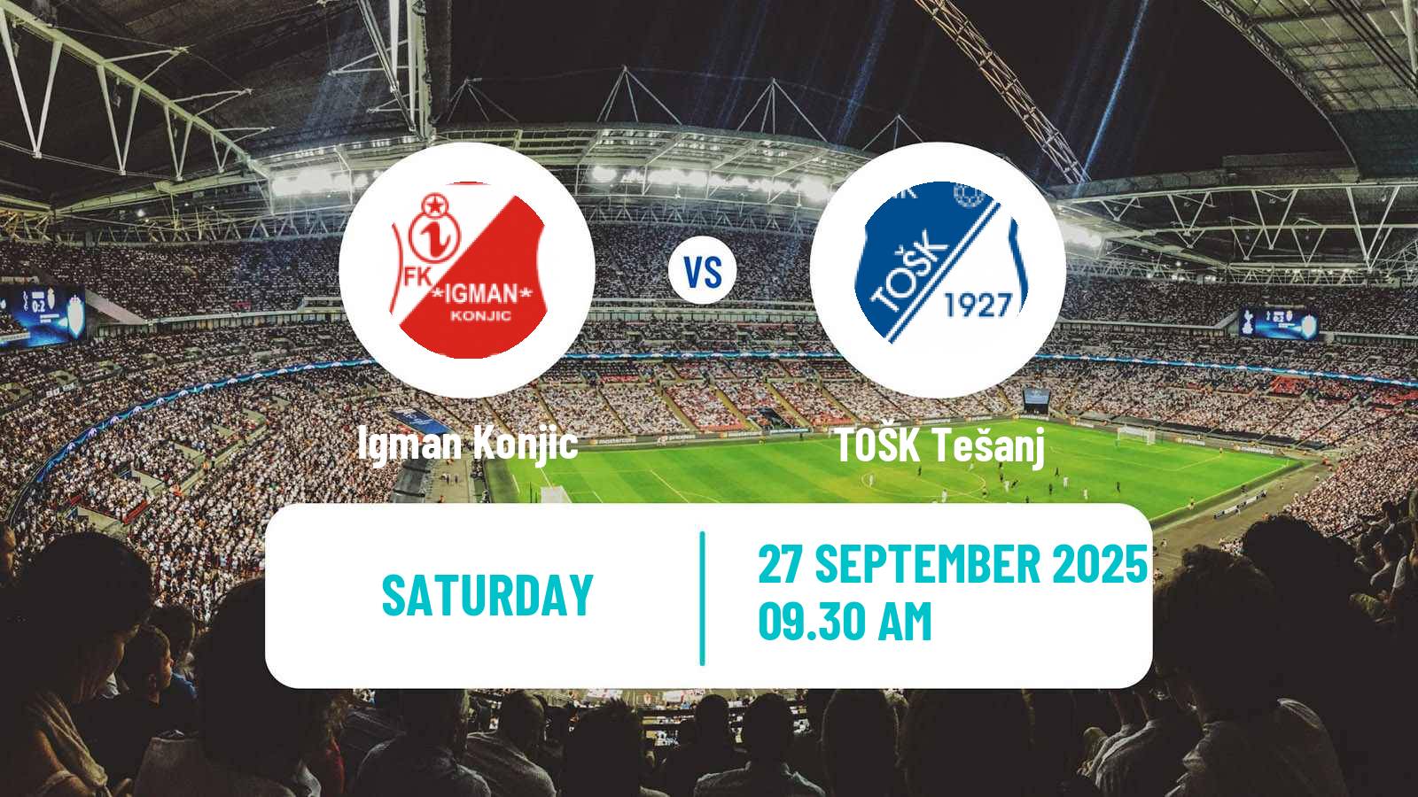 Soccer Bosnian Prva Liga FBiH Igman Konjic - TOŠK Tešanj