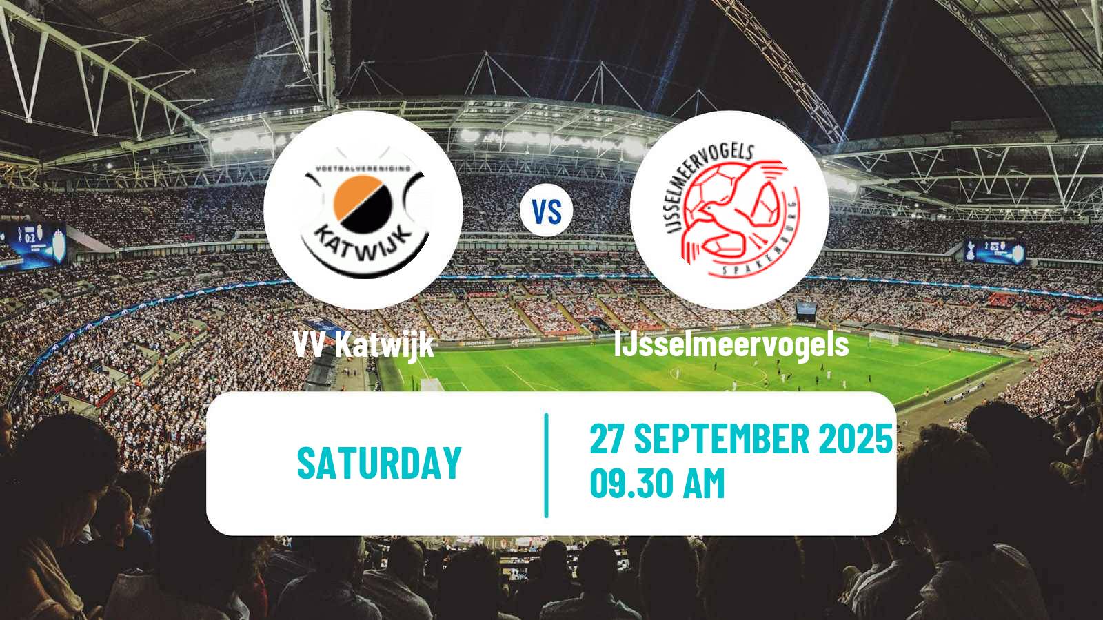 Soccer Dutch Tweede Divisie Katwijk - IJsselmeervogels