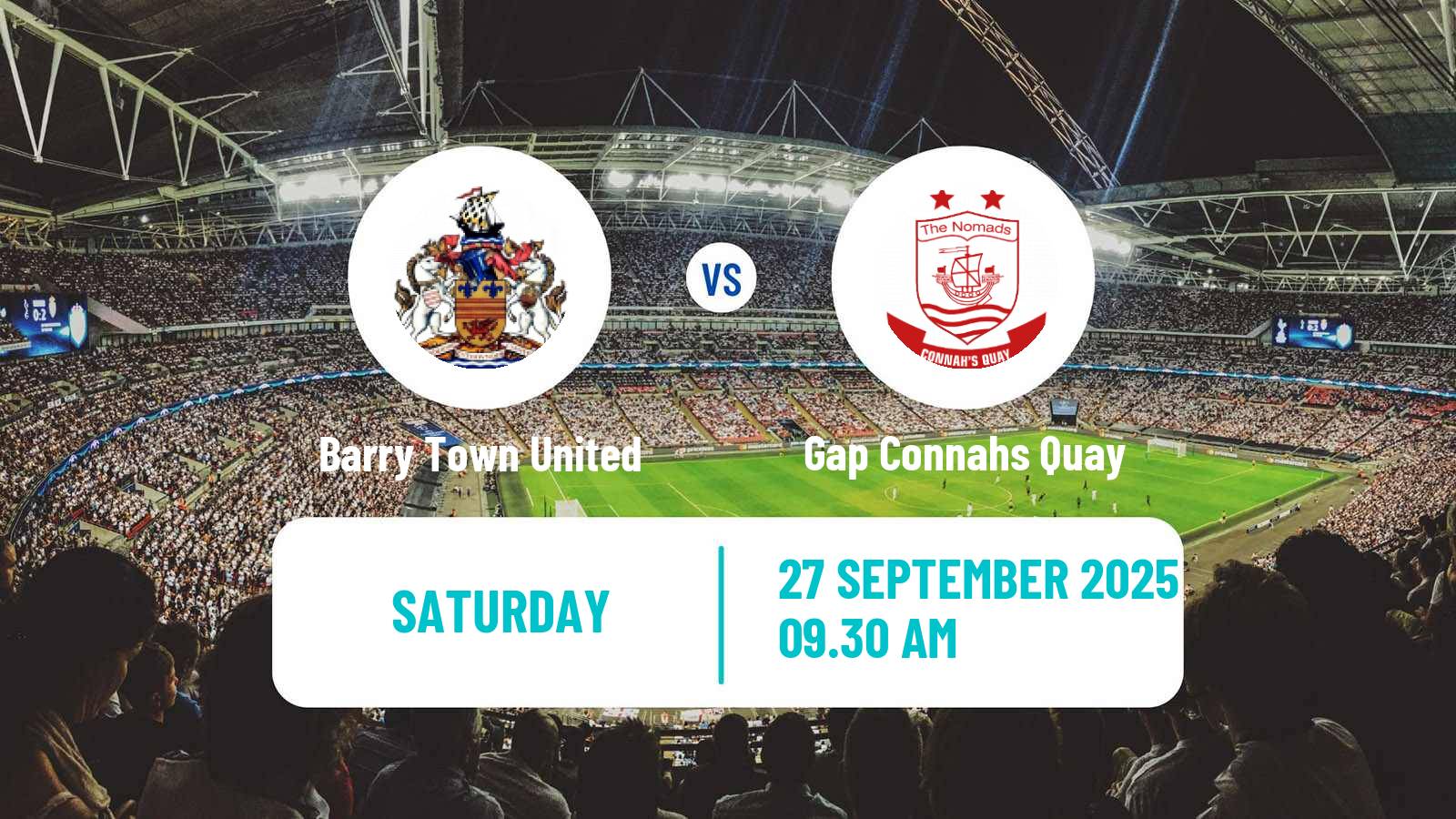 Soccer Welsh Cymru Premier Barry Town United - Gap Connahs Quay