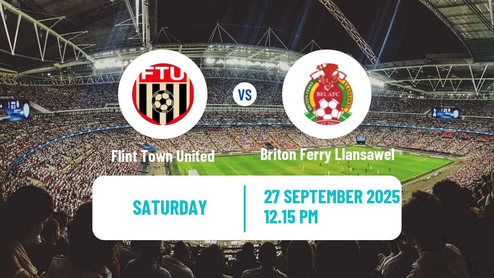 Soccer Welsh Cymru Premier Flint Town United - Briton Ferry Llansawel