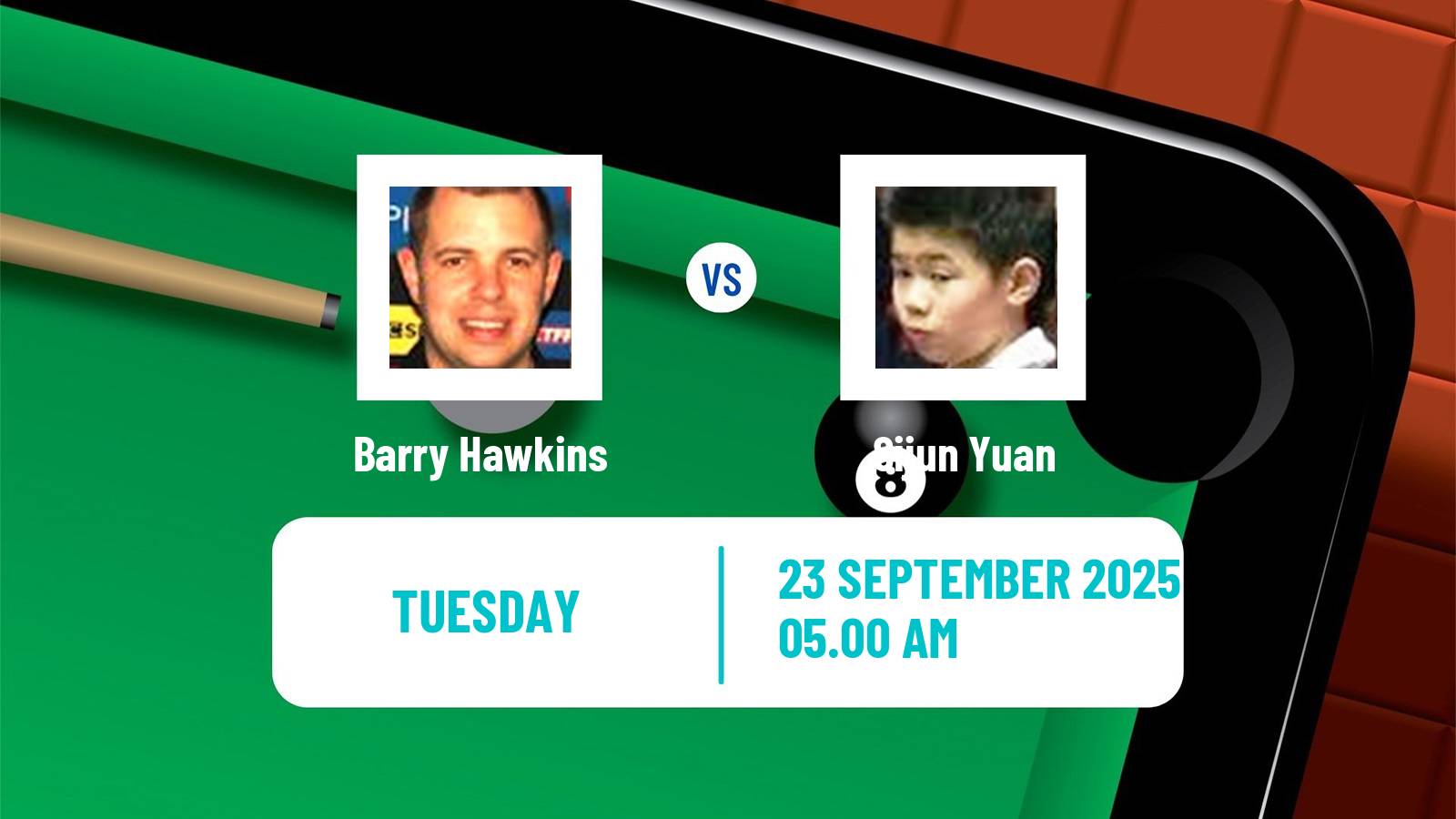 Snooker British Open Barry Hawkins - Sijun Yuan