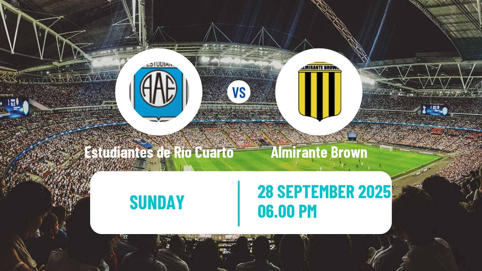 Soccer Argentinian Primera Nacional Estudiantes de Río Cuarto - Almirante Brown
