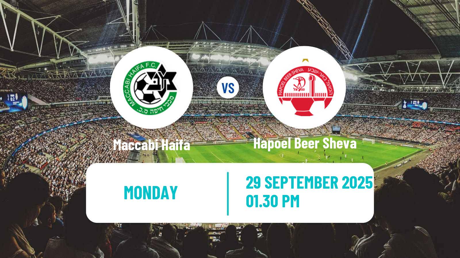 Soccer Israeli Ligat haAl Maccabi Haifa - Hapoel Beer Sheva