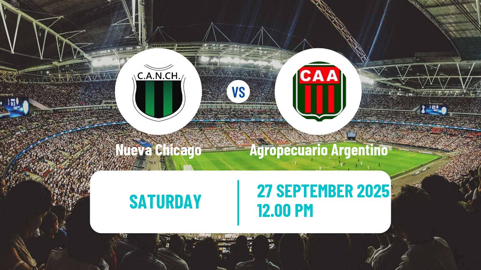 Soccer Argentinian Primera Nacional Nueva Chicago - Agropecuario Argentino