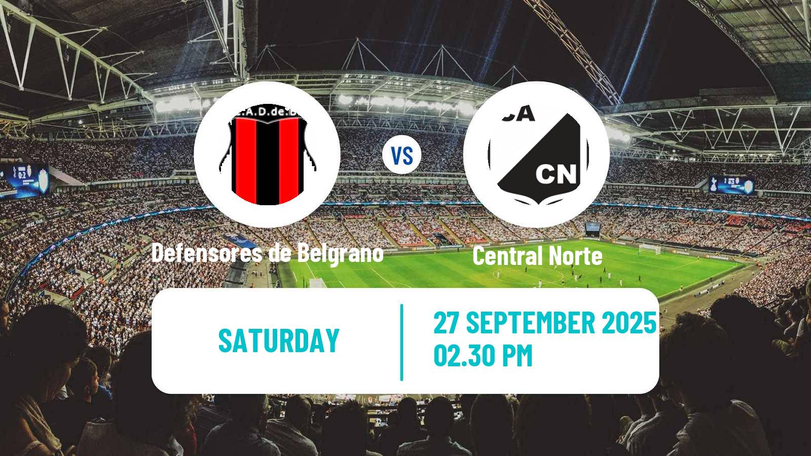 Soccer Argentinian Primera Nacional Defensores de Belgrano - Central Norte