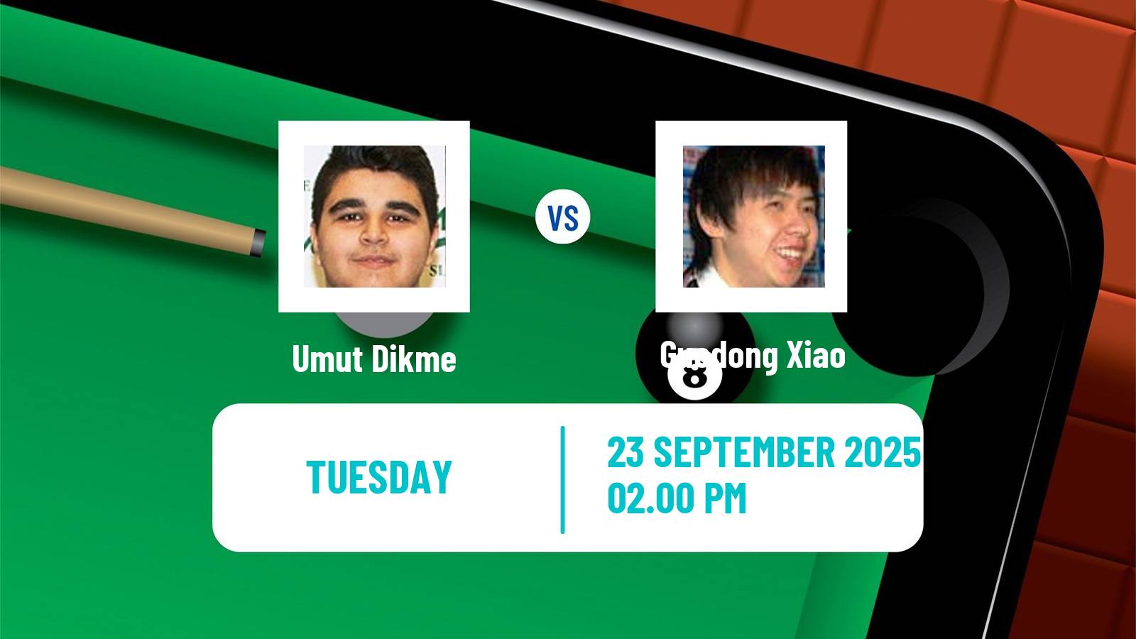 Snooker British Open Umut Dikme - Guodong Xiao