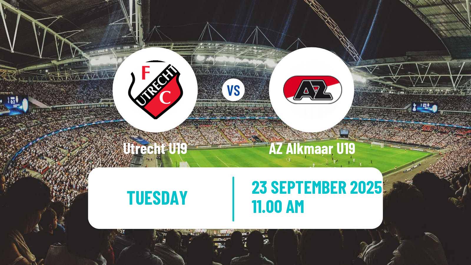 Soccer Dutch Eredivisie U19 Utrecht U19 - AZ Alkmaar U19