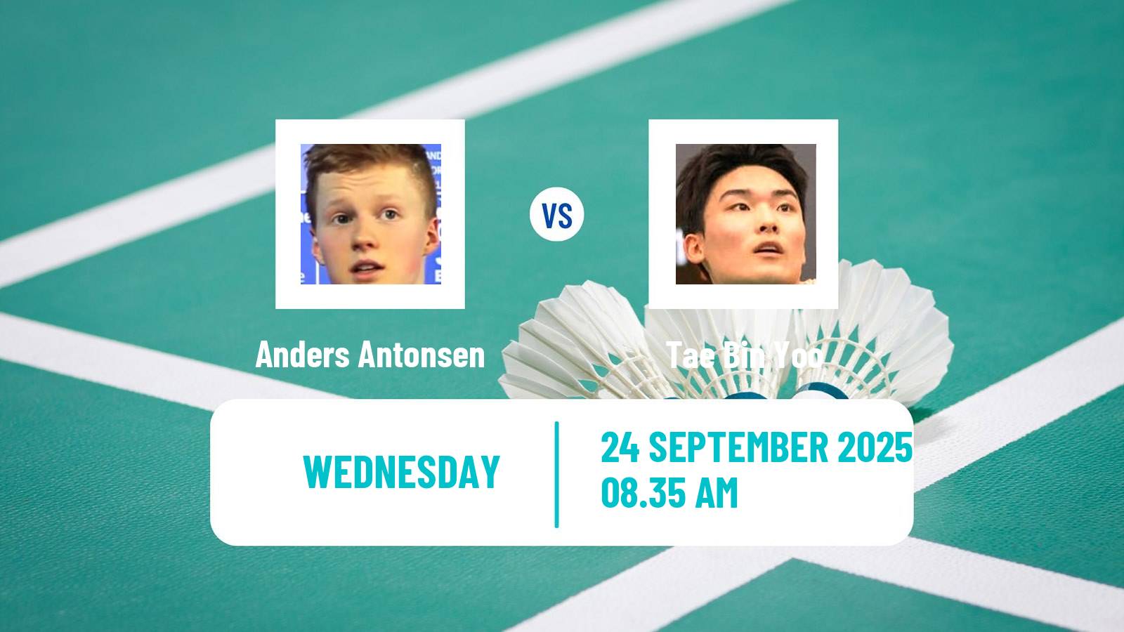 Badminton BWF World Tour Korea Open Men Anders Antonsen - Tae Bin Yoo