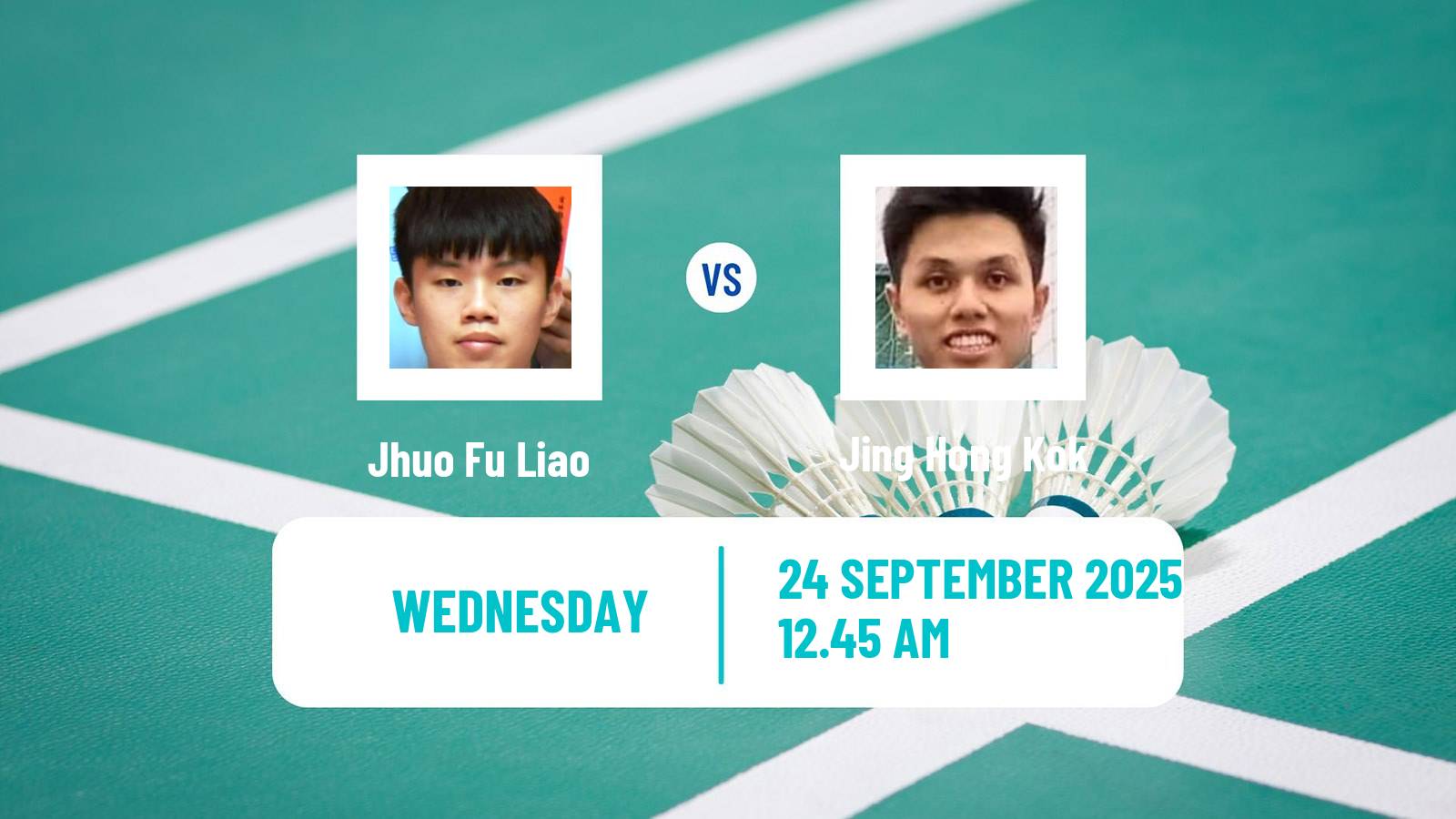 Badminton BWF World Tour Kaohsiung Masters Men Jhuo Fu Liao - Jing Hong Kok