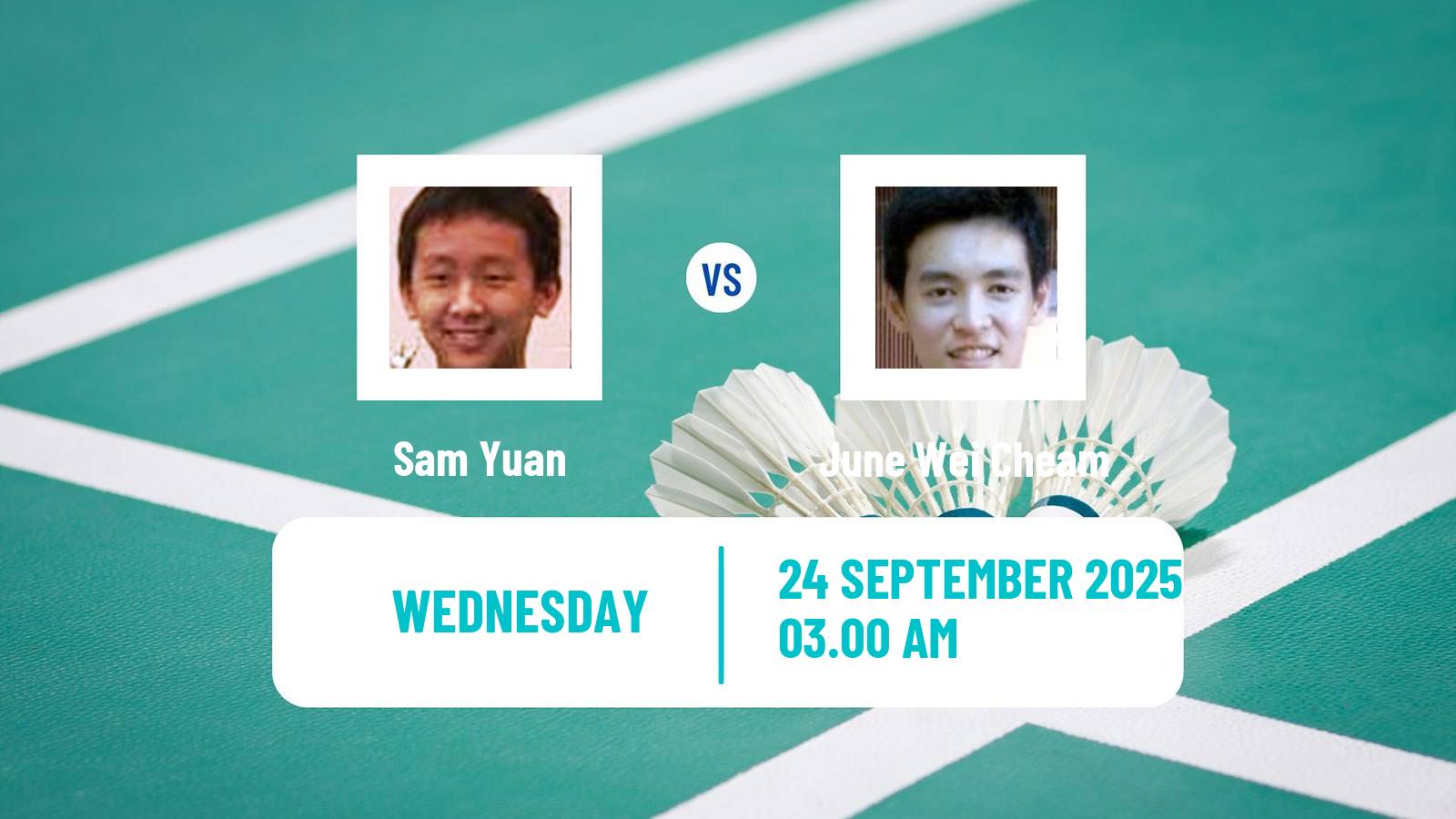 Badminton BWF World Tour Kaohsiung Masters Men Sam Yuan - June Wei Cheam