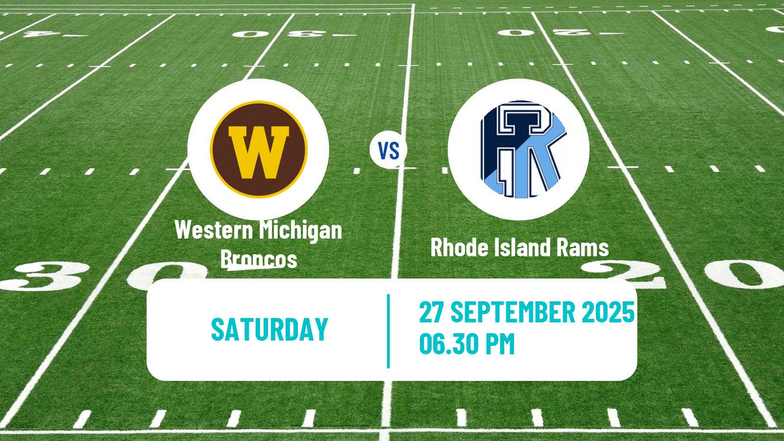American football NCAA College Football Western Michigan Broncos - Rhode Island Rams