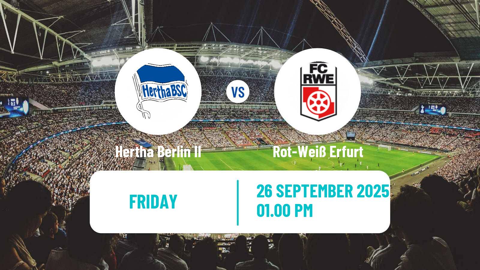 Soccer German Regionalliga Nordost Hertha Berlin II - Rot-Weiß Erfurt