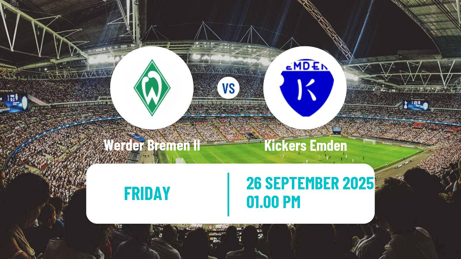 Soccer German Regionalliga North Werder Bremen II - Kickers Emden