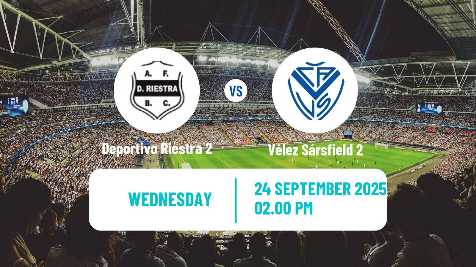Soccer Argentinian Reserve League Deportivo Riestra 2 - Vélez Sársfield 2