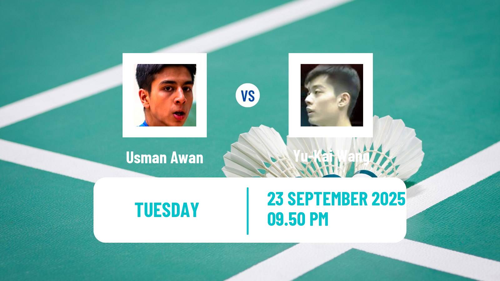 Badminton BWF World Tour Kaohsiung Masters Men Usman Awan - Yu-Kai Wang