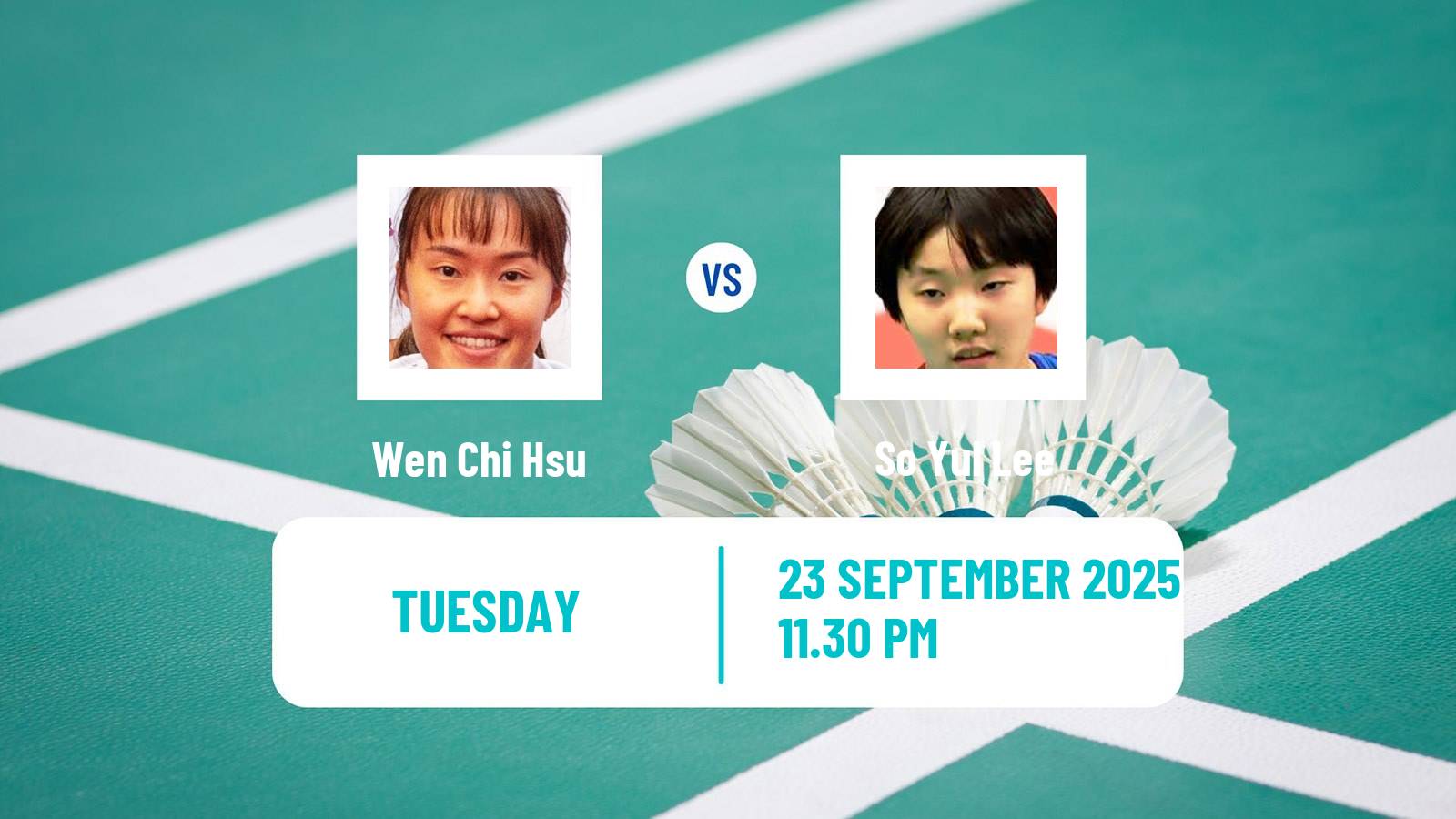 Badminton BWF World Tour Kaohsiung Masters Women Wen Chi Hsu - So Yul Lee