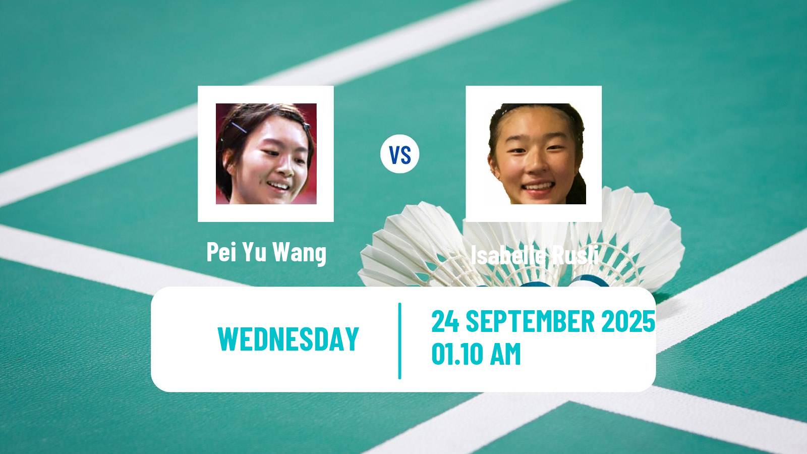 Badminton BWF World Tour Kaohsiung Masters Women Pei Yu Wang - Isabelle Rusli