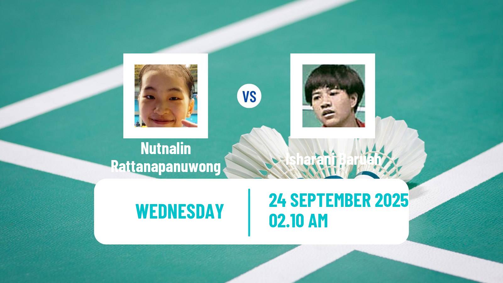 Badminton BWF World Tour Kaohsiung Masters Women Nutnalin Rattanapanuwong - Isharani Baruah