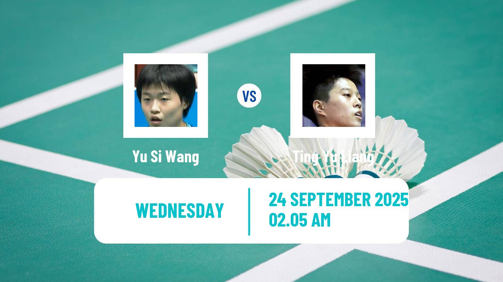 Badminton BWF World Tour Kaohsiung Masters Women Yu Si Wang - Ting Yu Liang