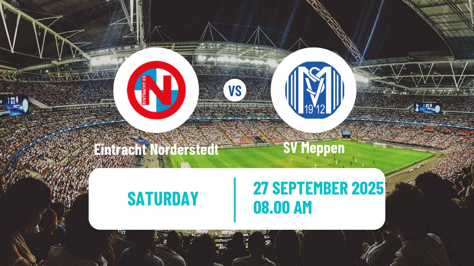 Soccer German Regionalliga North Eintracht Norderstedt - Meppen