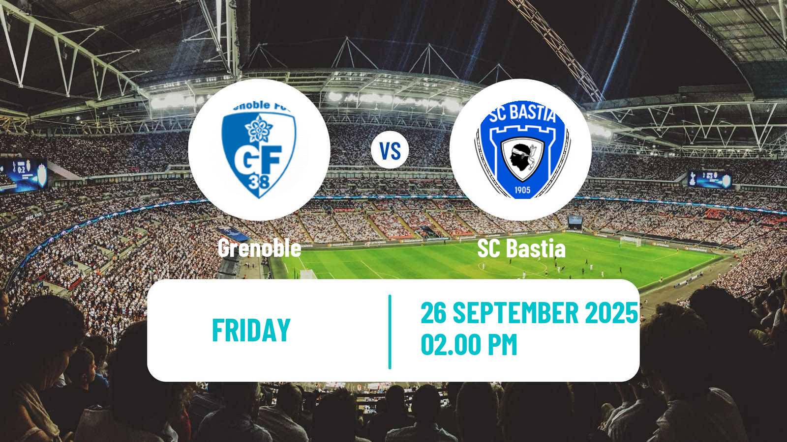 Soccer French Ligue 2 Grenoble - Bastia
