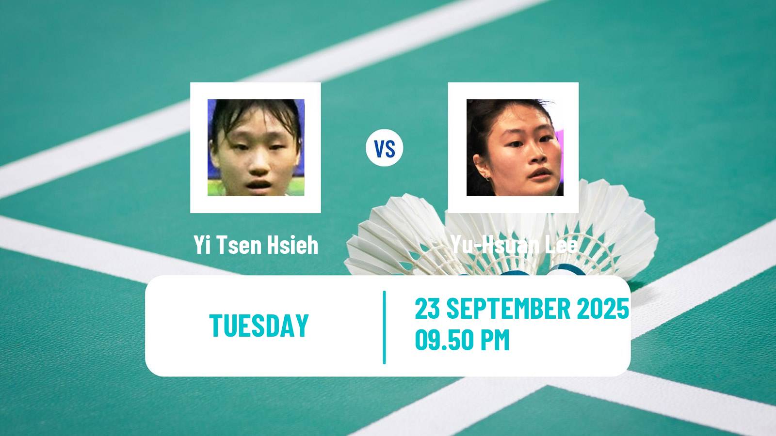 Badminton BWF World Tour Kaohsiung Masters Women Yi Tsen Hsieh - Yu-Hsuan Lee